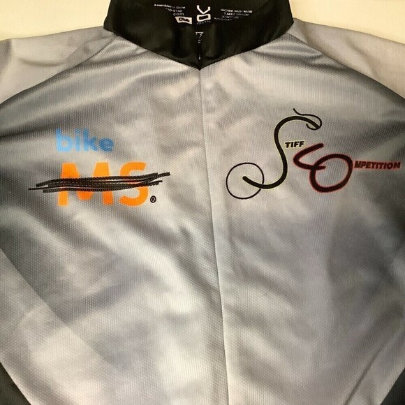 Men's Vomax Cycling Stiff Competition Shirt Jersey Size Medium Grey Black - Picture 3 of 7